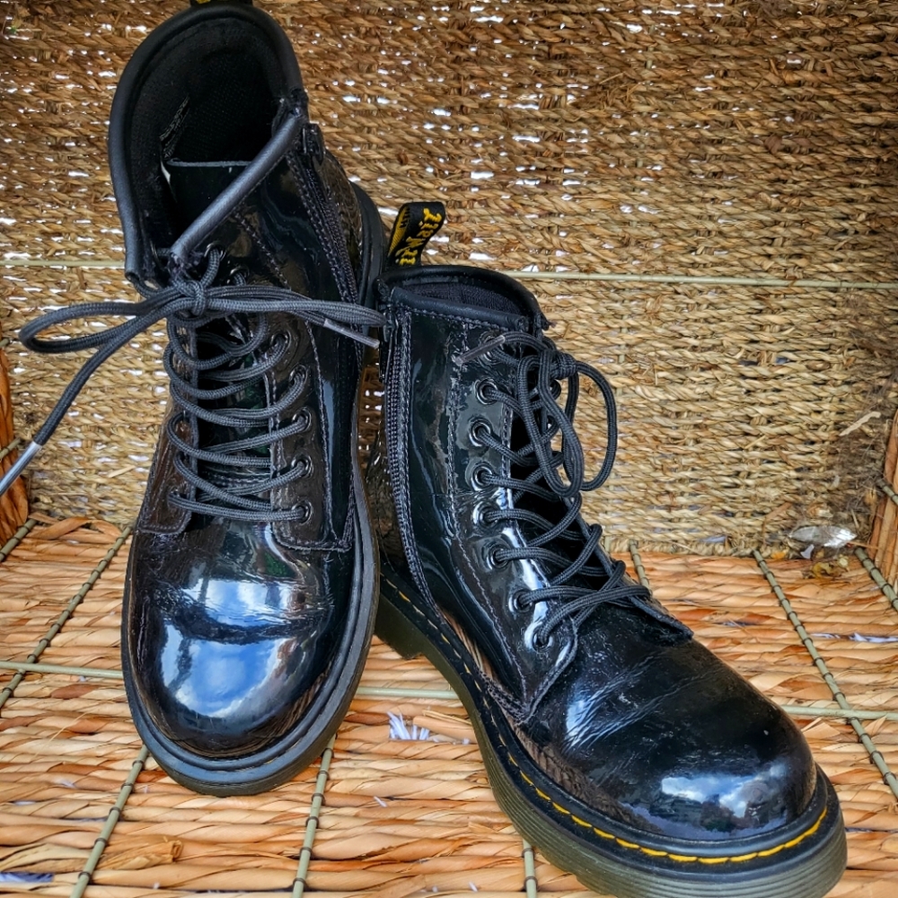 Doc Martens, big girls size 3, black patent leather